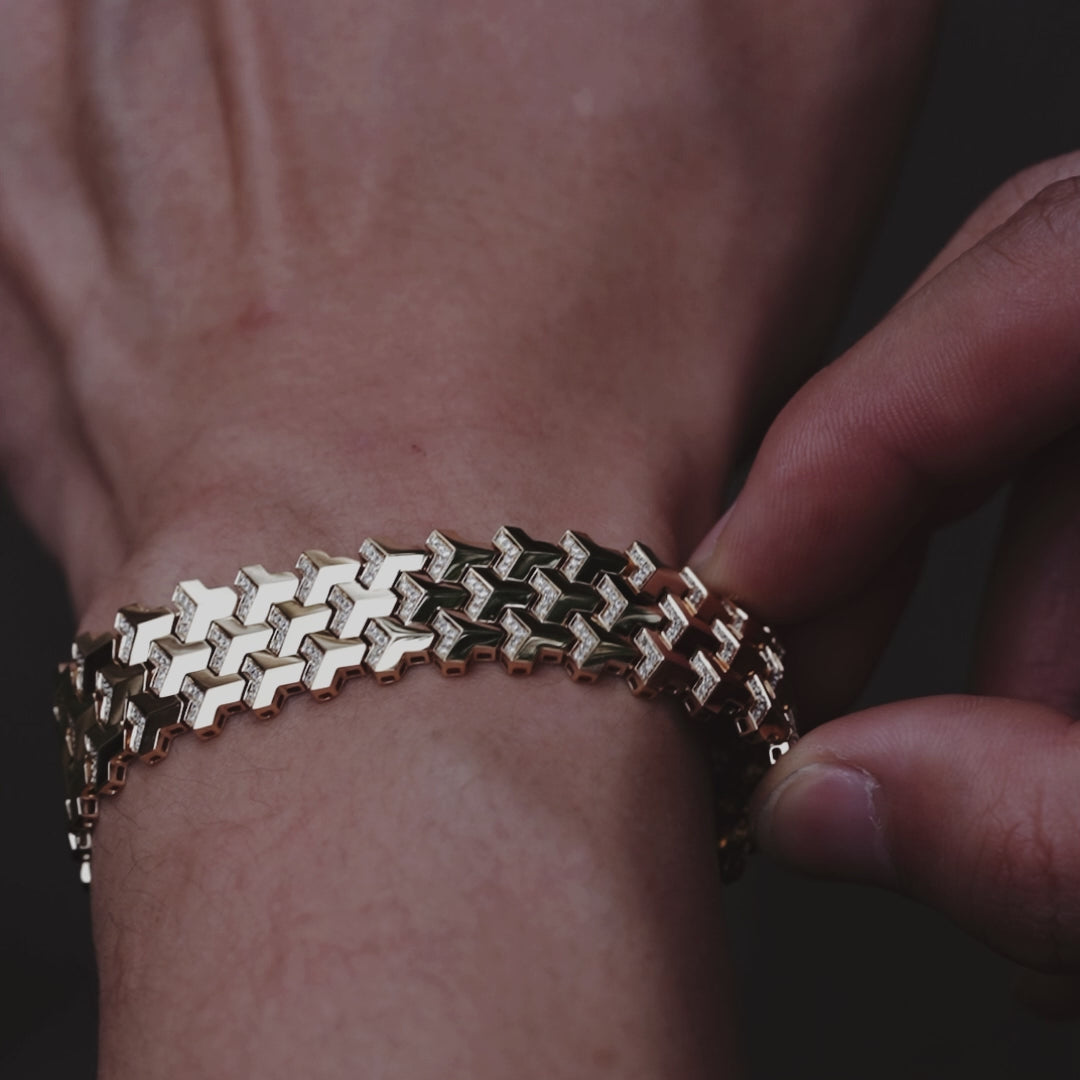 Custom 18K Gold Triple Row Armor Bracelet Deposit