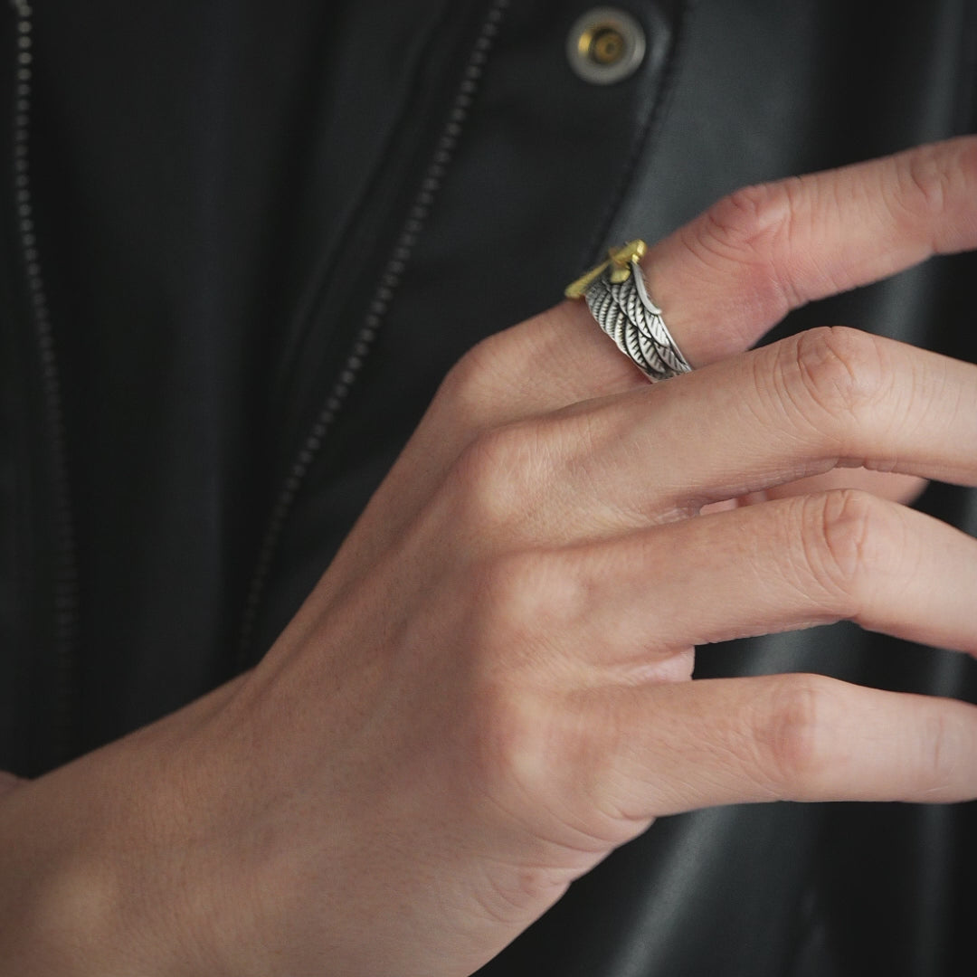 Vintage Angel Cross Ring