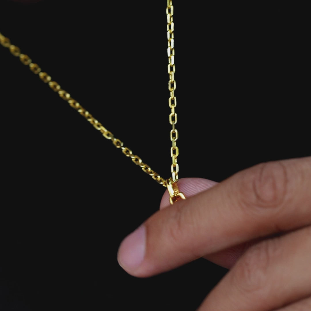 Golden Time Baguette Pendant Necklace