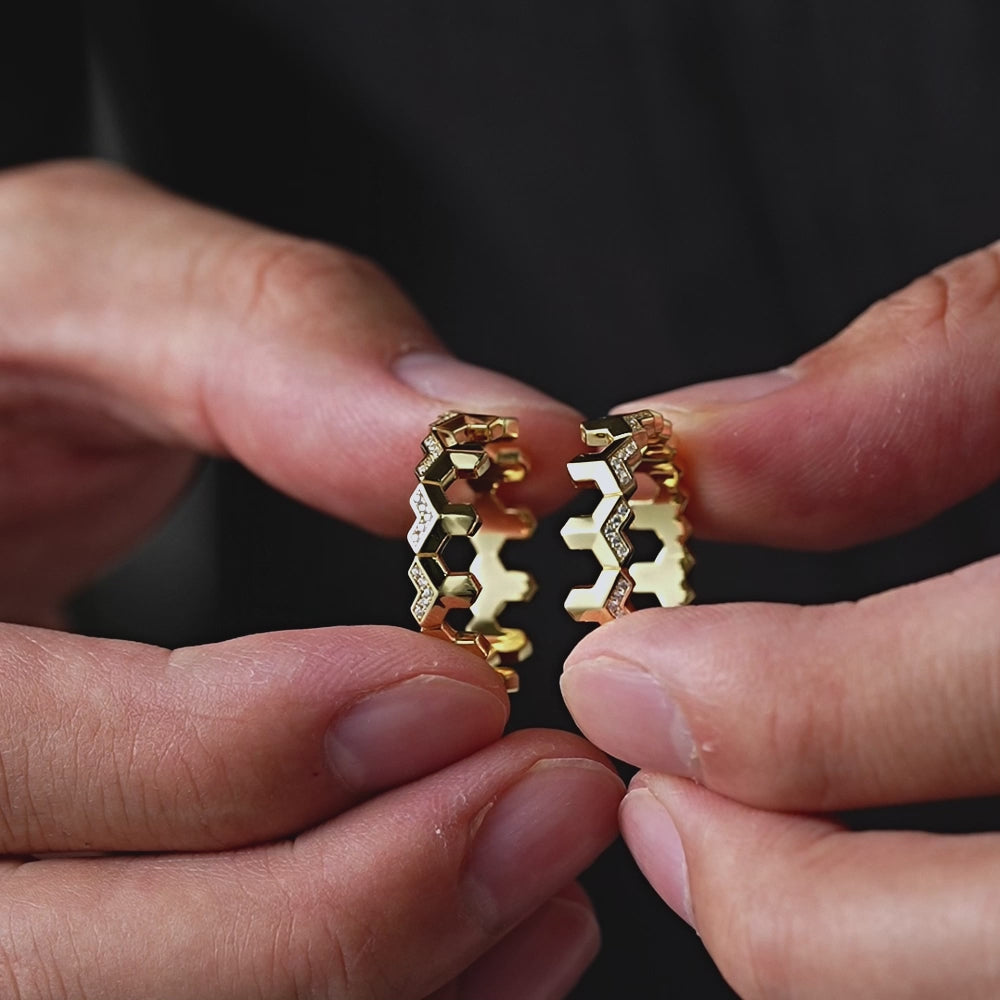 Iced Twin Row Mountain Armor Ring