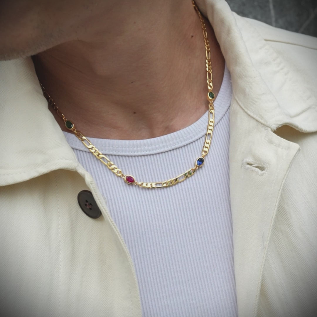 4 mm Infinity Gems Figaro Link Chain