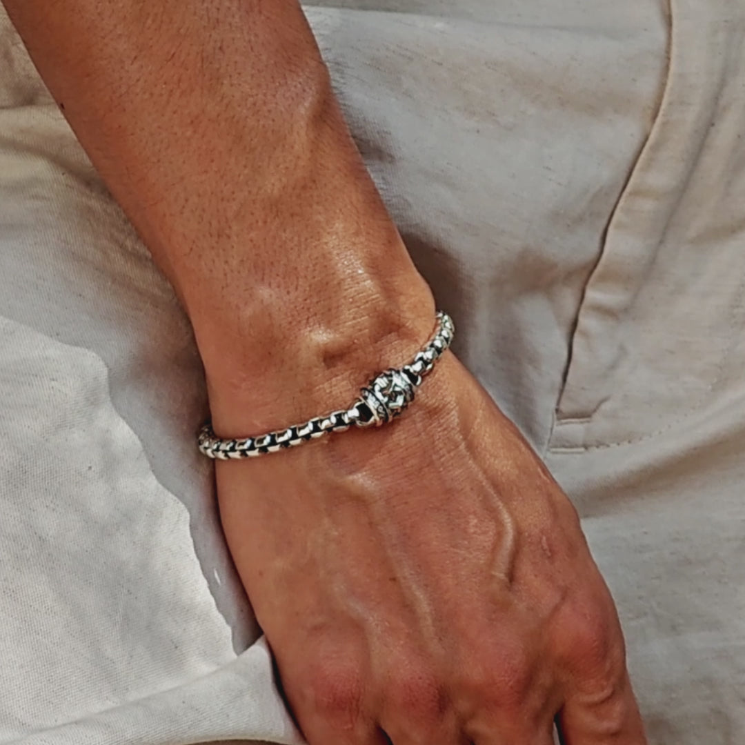 Vintage Armor Bead Box Chain Bracelet