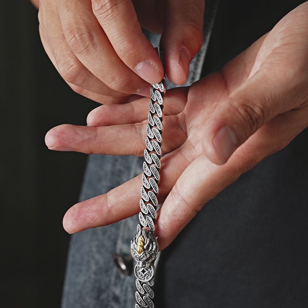 Vintage Guardian Beast Cuban Link Bracelet