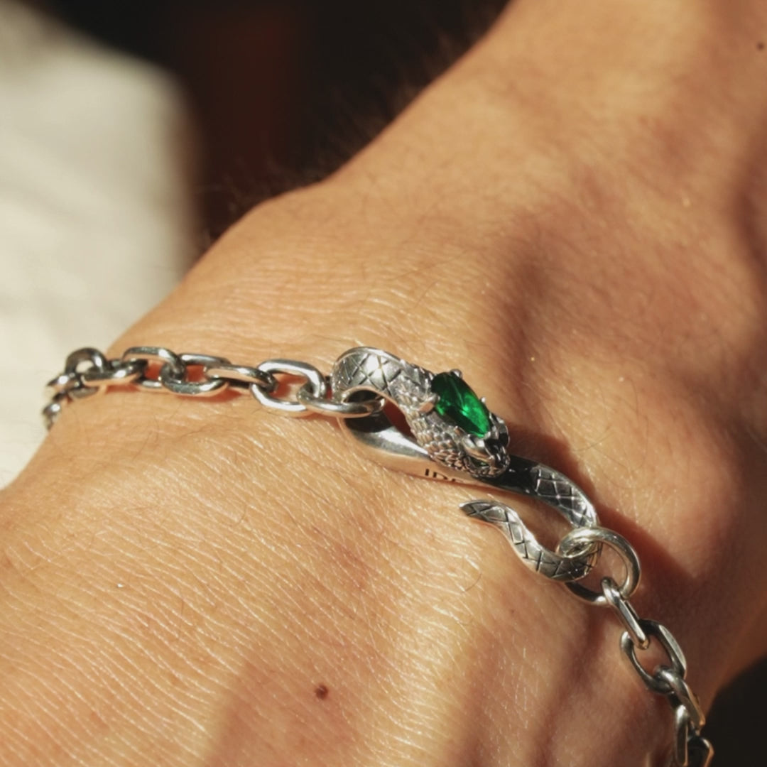 Vintage Spirit Snake Rolo Chain Bracelet