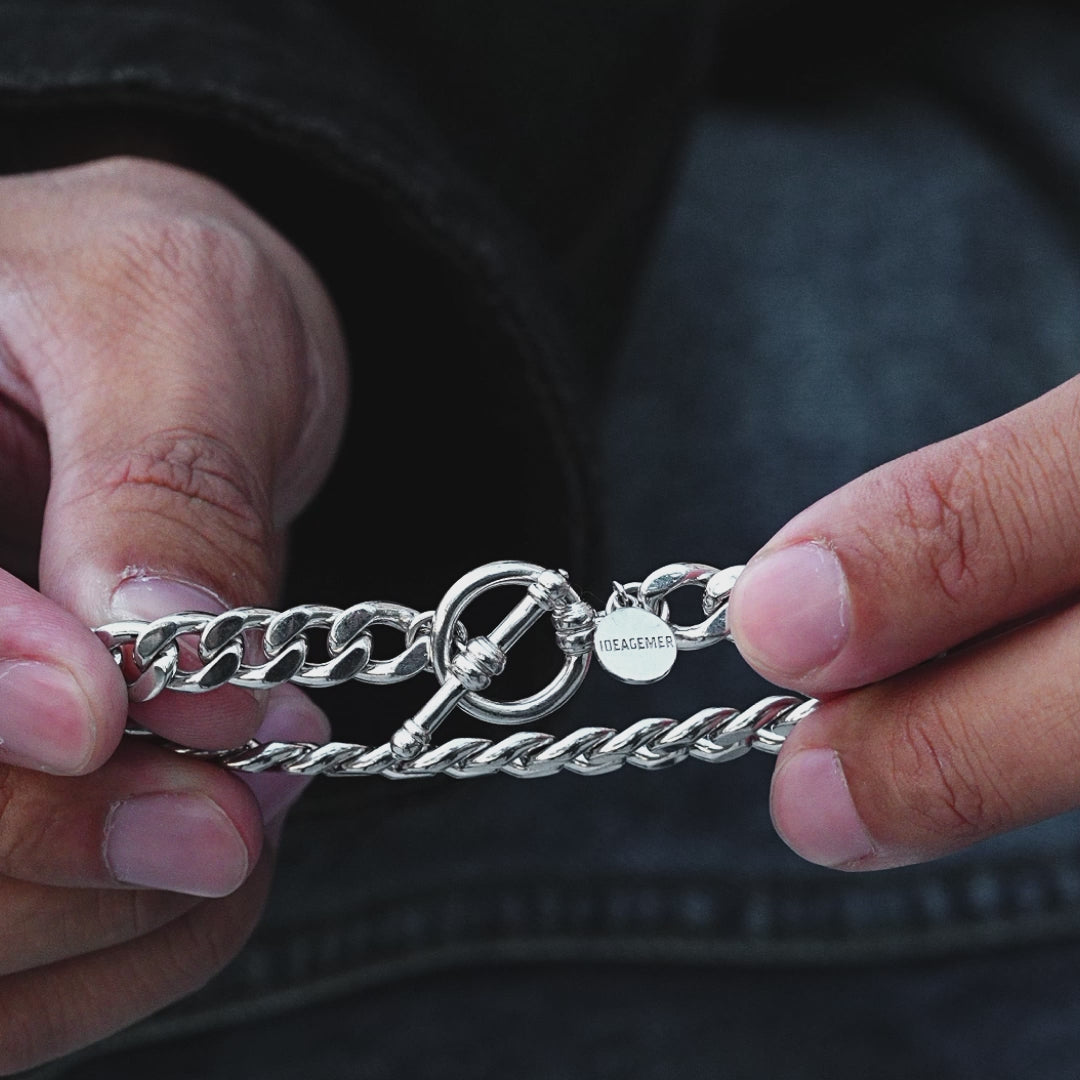 8mm Cuban Link Bracelet w/Toggle Clasp