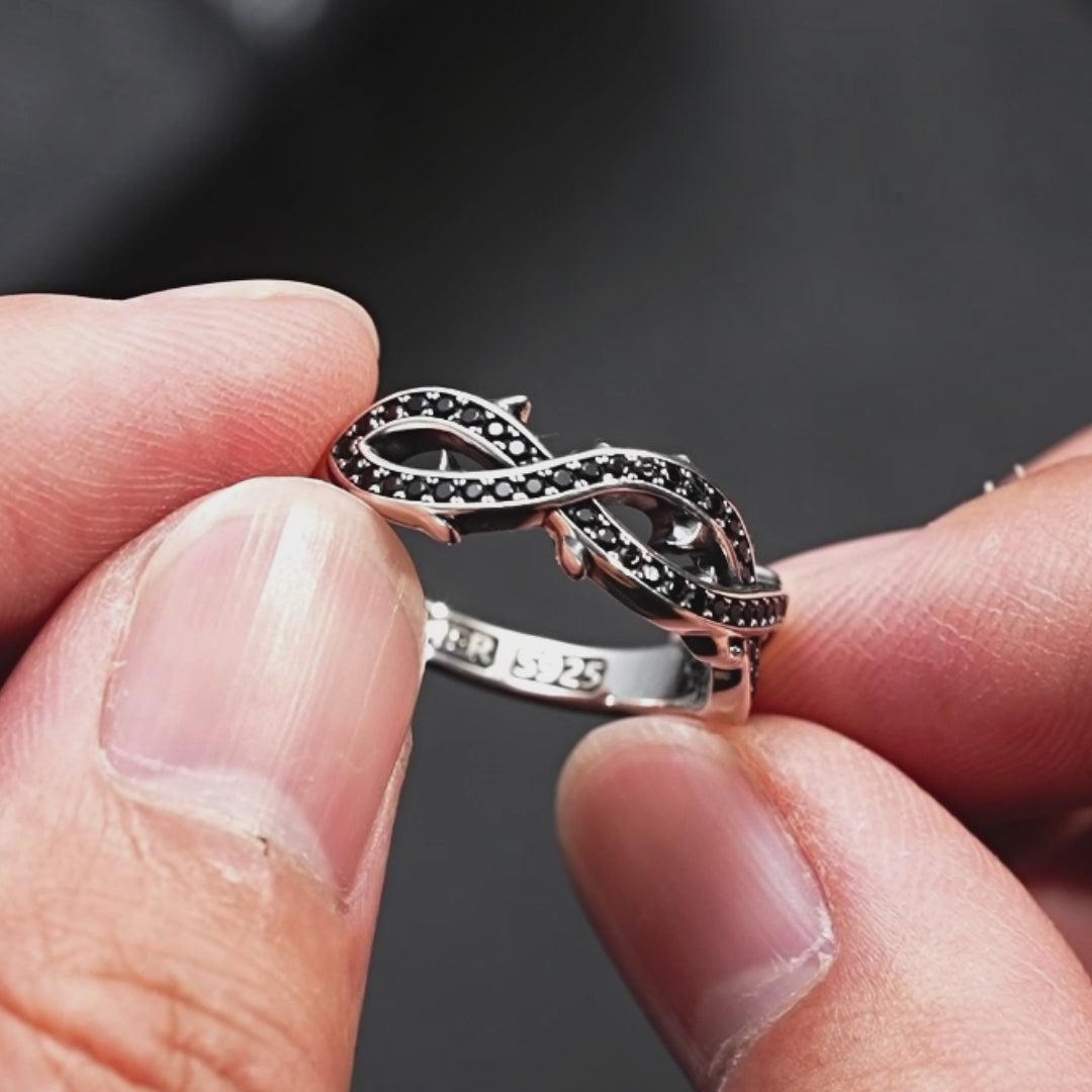 Black Iced Thorns Ring