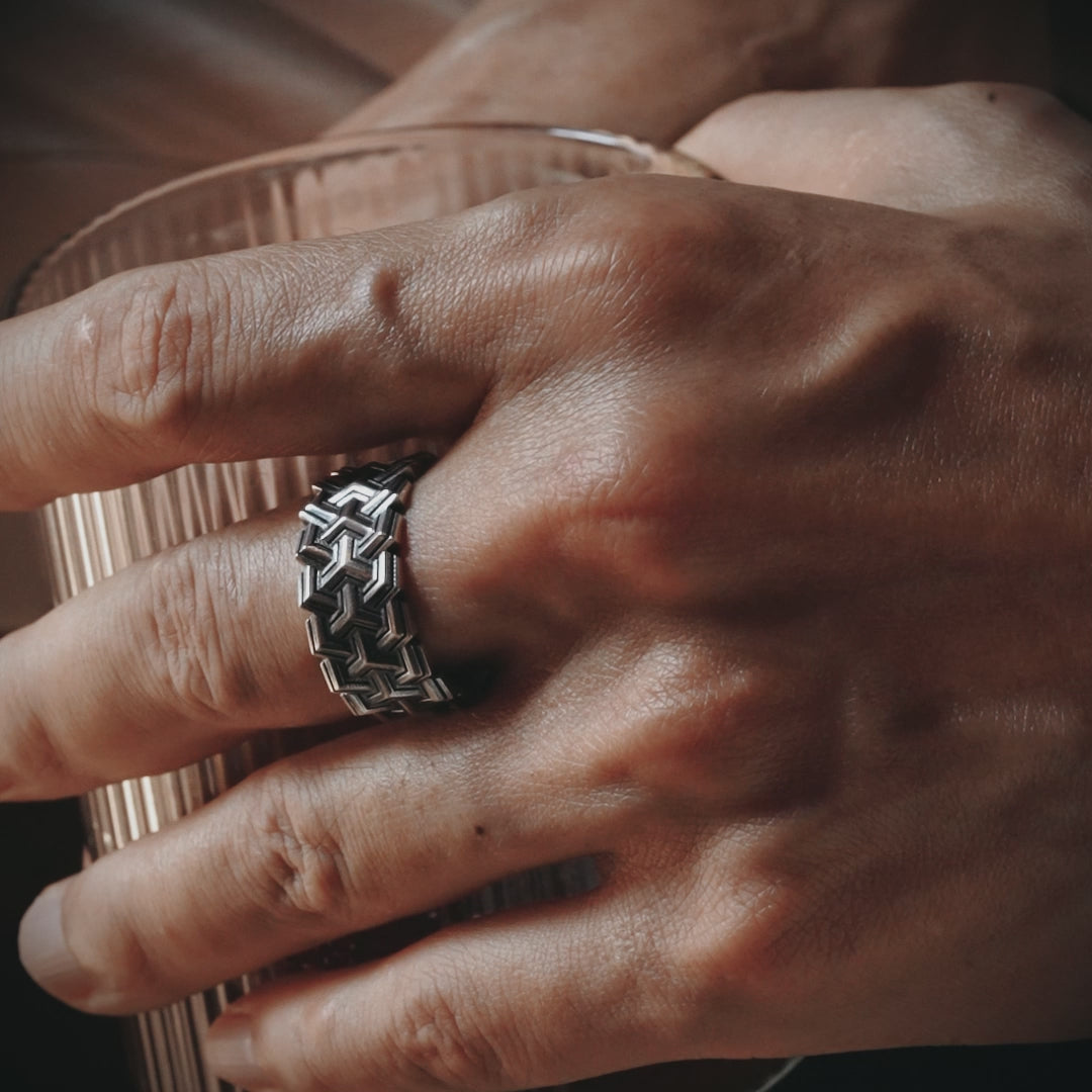 Vintage Triple Row Armor Ring