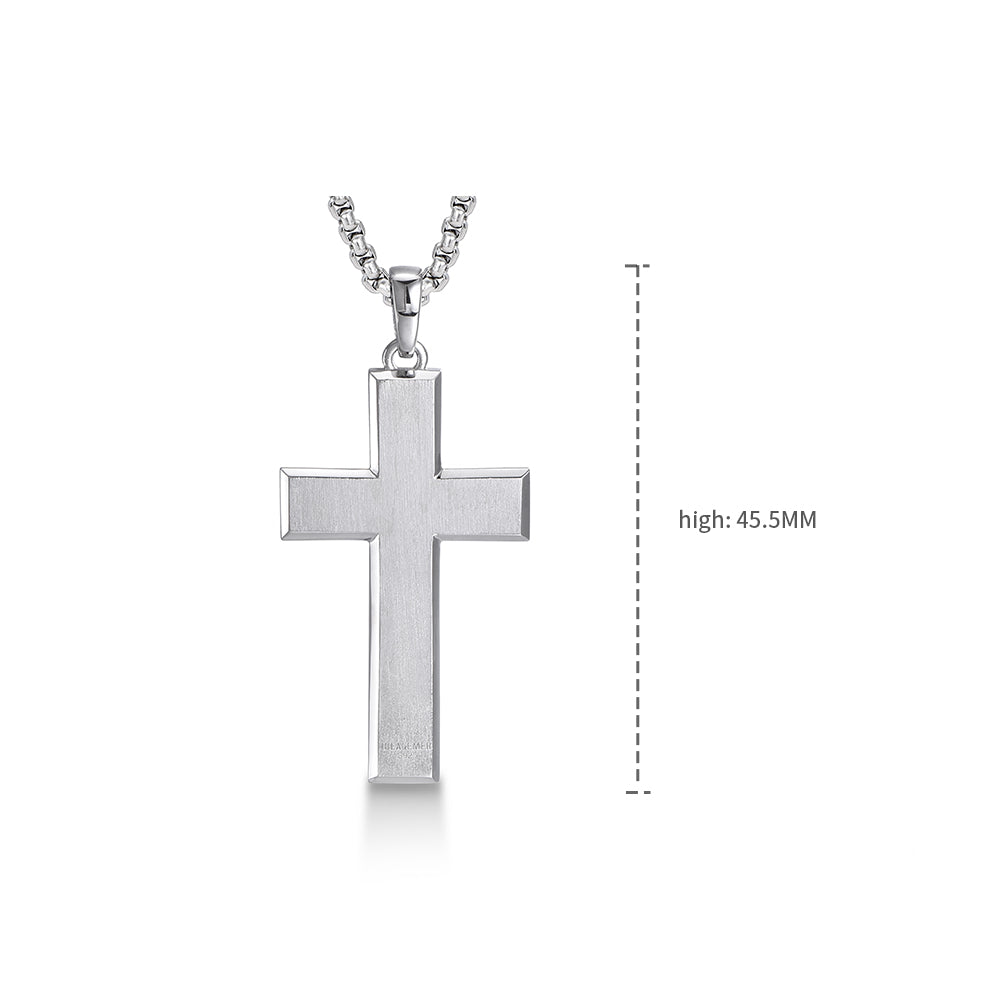 IDEAGEMER Sterling Silver Cross Necklace Simple Pendants
