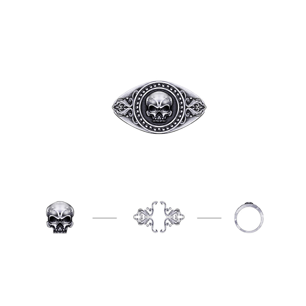 IDEAGEME Designer Skull Sterling Silver Rings
