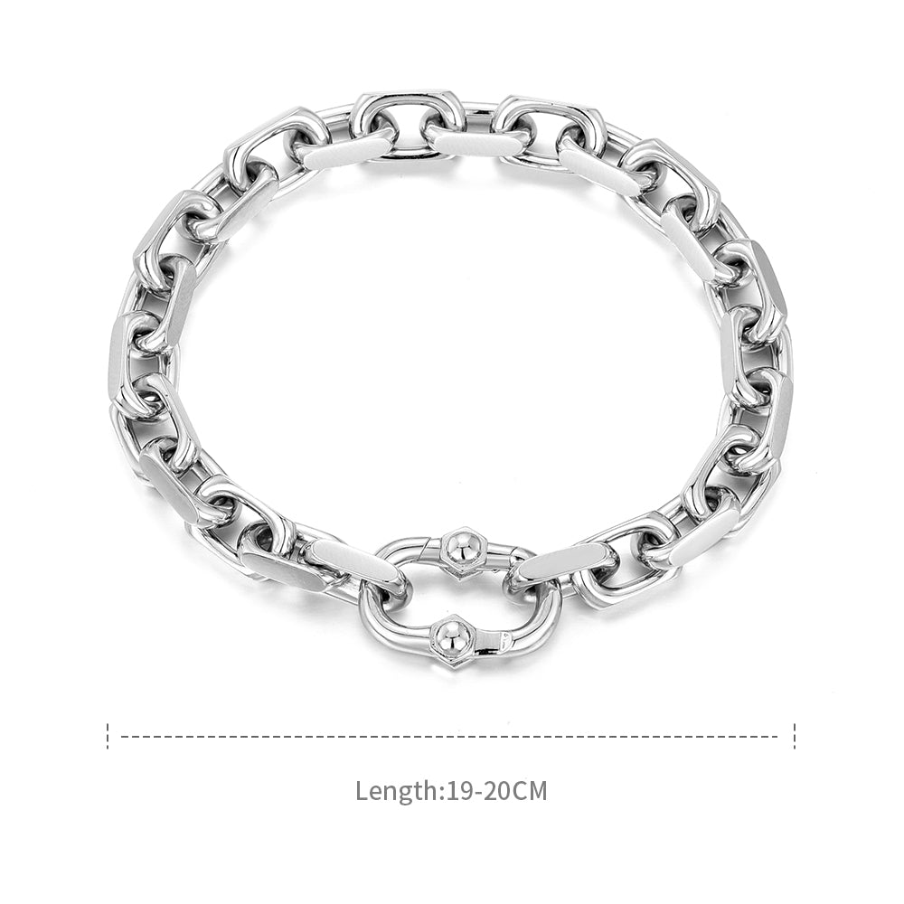 IDEAGEMER Hip Hop Light Luxury Sterling Silver Bracelets