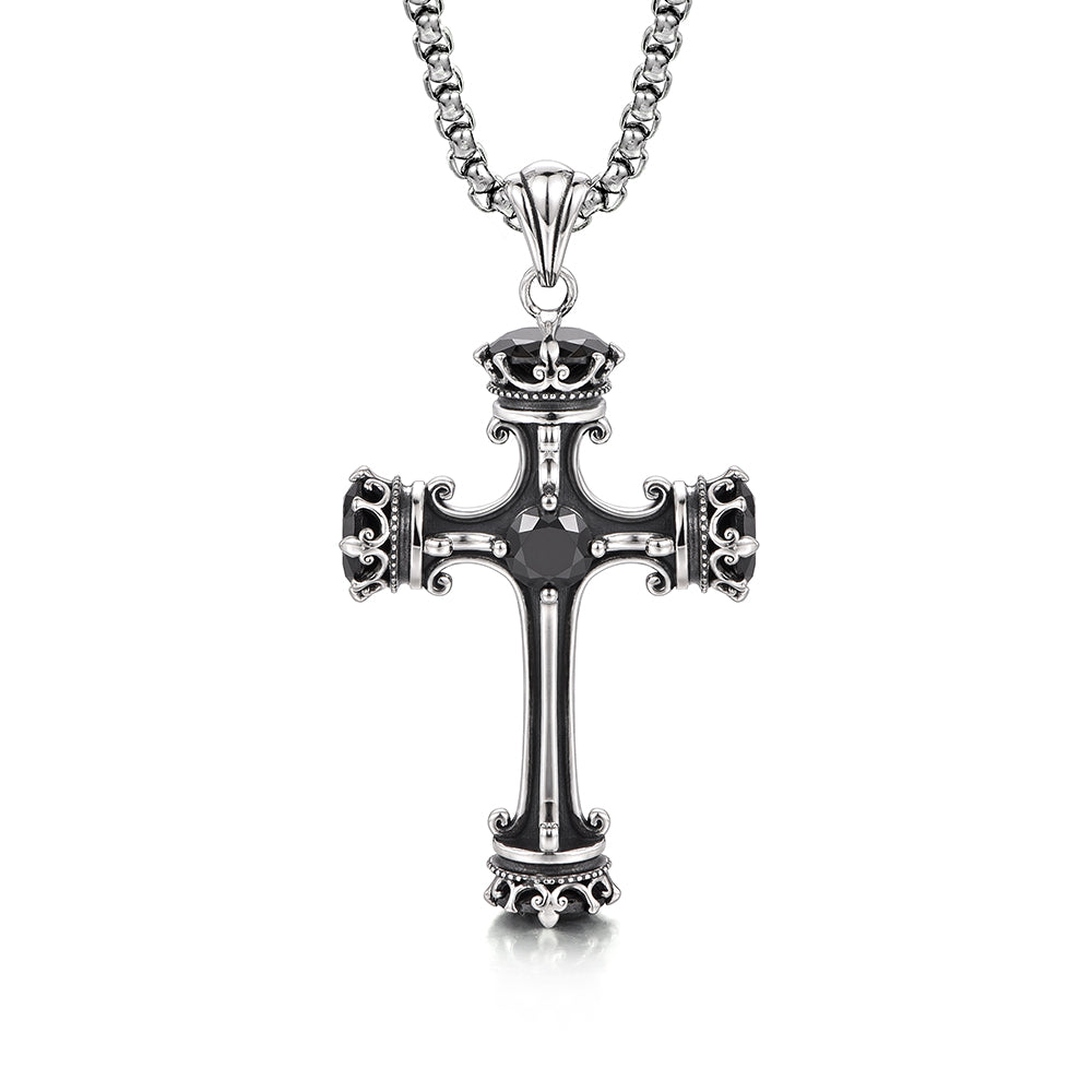 IDEAGEMER Original Design Cross Sterling Silver Necklace Pendants