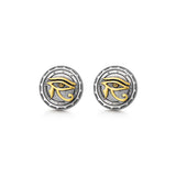 IDEAGEMER Eye Of Horus Vintage Sterling Silver Stud Earrings