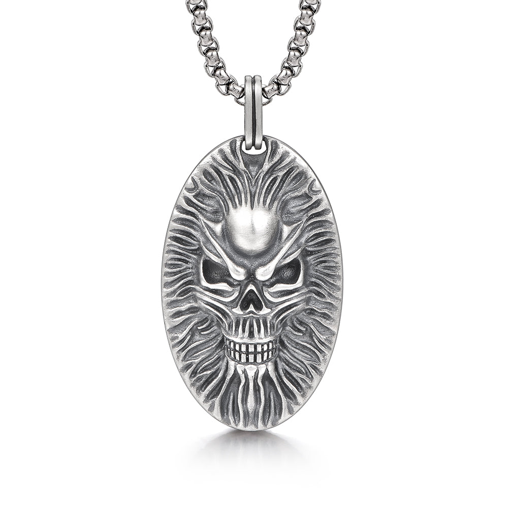 IDEAGEMER Skull Sterling Silver Necklace Pendants