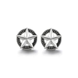 IDEAGEMER Sterling Silver Pentagram Stud Earrings