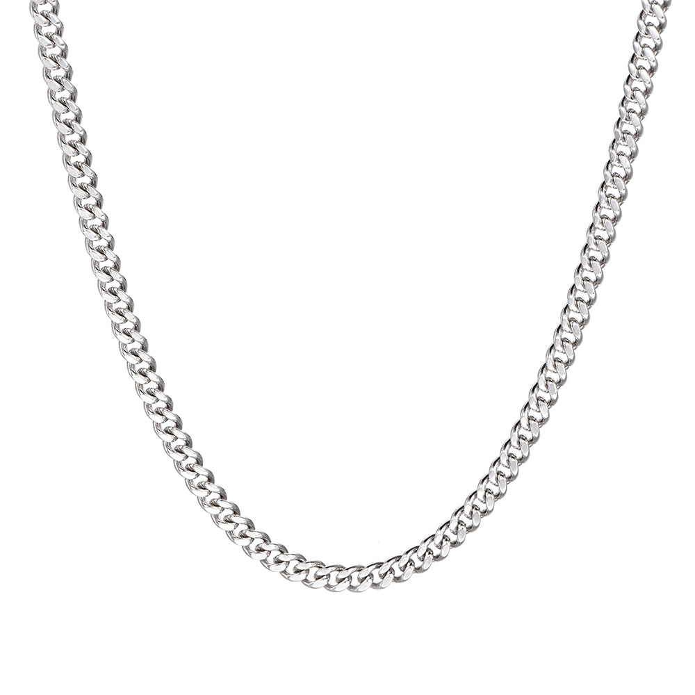 Sterling Silver Cuban Necklaces-8MM
