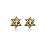 IDEAGEMER Eye Of God Sterling Silver Earrings