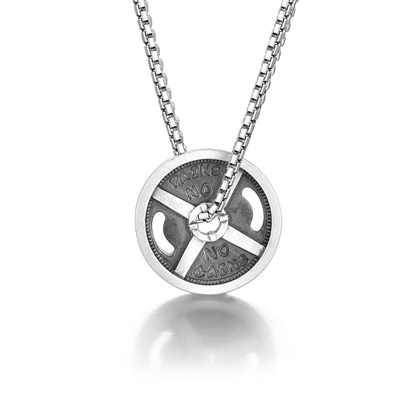 IDEAGEMER Vintage Barbell Sterling Silver Pendants