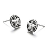 IDEAGEMER Sterling Silver Pentagram Stud Earrings