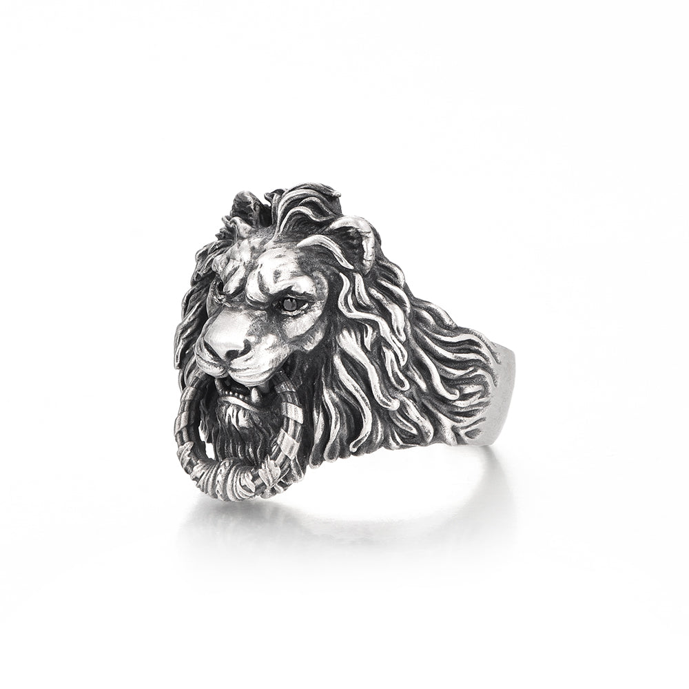 IDEAGEMER Original Sterling Silver Lion King Rings