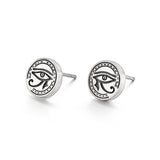 IDEAGEMER Eye Of Horus Sterling Silver Stud Earrings