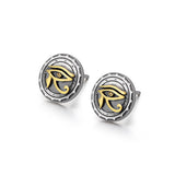 IDEAGEMER Eye Of Horus Vintage Sterling Silver Stud Earrings