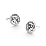 IDEAGEMER Eye Of Horus Sterling Silver Stud Earrings