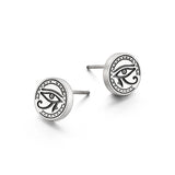 IDEAGEMER Eye Of Horus Sterling Silver Stud Earrings