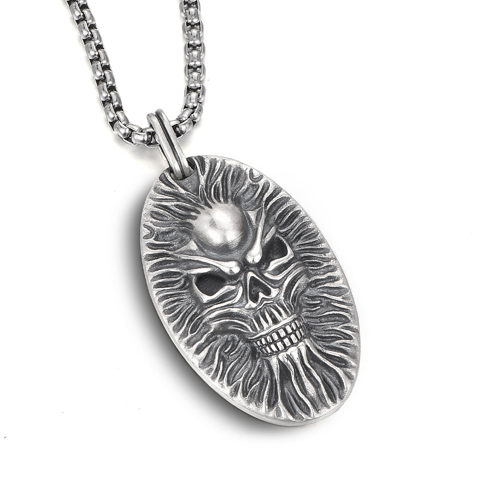IDEAGEMER Skull Sterling Silver Necklace Pendants