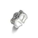 IDEAGEMER Eye Of God Horus Vintage Sterling Silver Rings