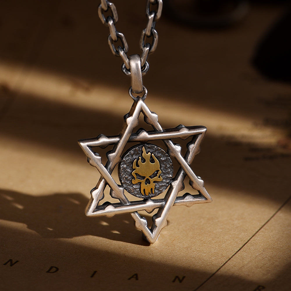 IDEAGEMER Sterling Silver Hexagram Pendants