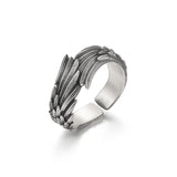 IDEAGEMER Angel Wings Sterling Silver Rings