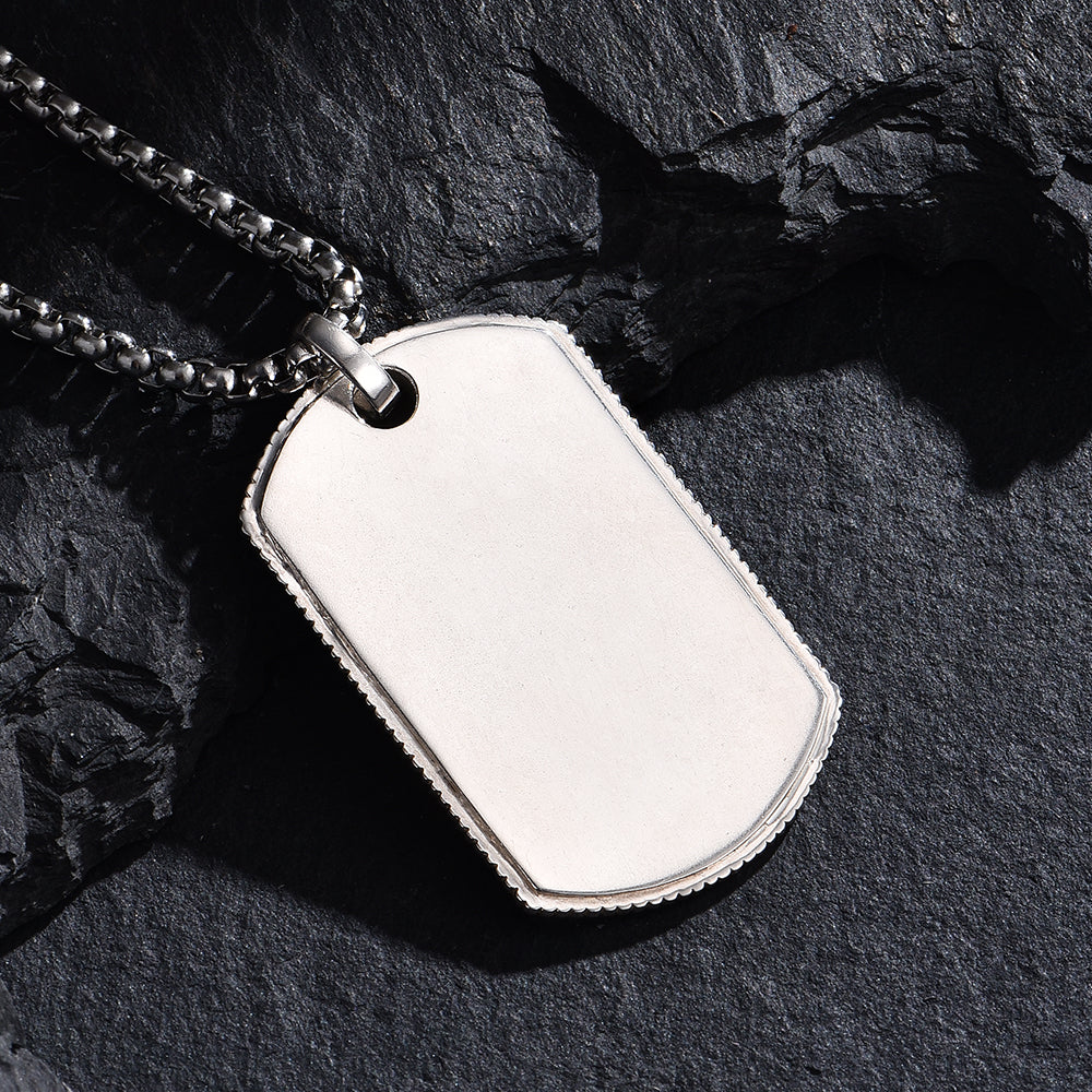 IDEAGEMER Simple Tag Sterling Silver Pendants