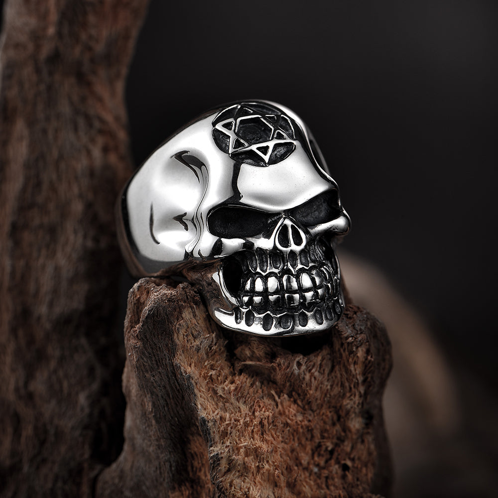 IDEAGEMER Designer Skull Sterling Silver Rings