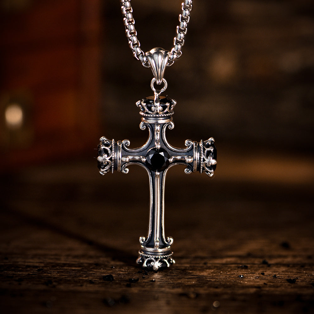 IDEAGEMER Original Design Cross Sterling Silver Necklace Pendants