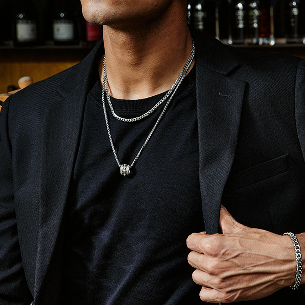 IDEAGEMER Sterling Silver Skull Necklace Pendants