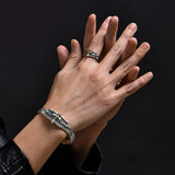 IDEAGEMER Angel Cross Sterling Silver Bracelets