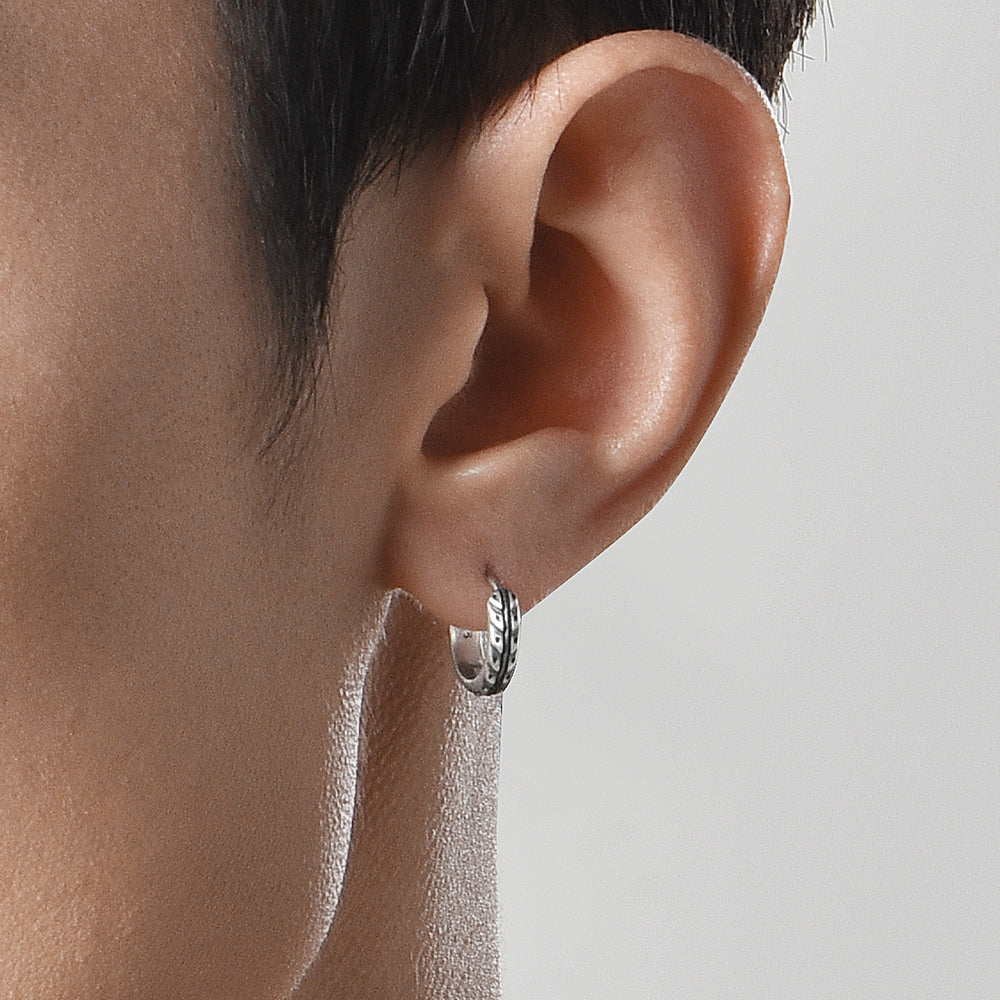 IDEAGEMER  Sterling Silver Niche Design Earrings