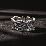 IDEAGEMER Eye Of God Horus Vintage Sterling Silver Rings