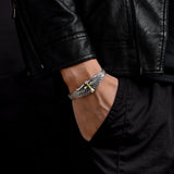IDEAGEMER Angel Cross Sterling Silver Bracelets